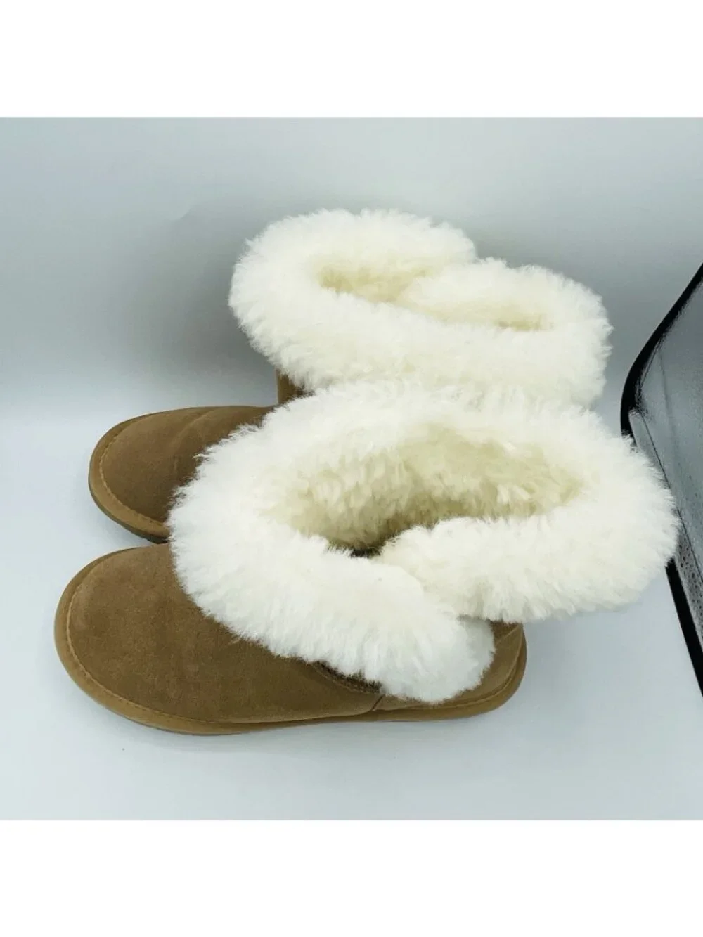 Serra Boots Womens Size 8 Tan Brown Leather Suede Snow Winter Lamb Fur Linning